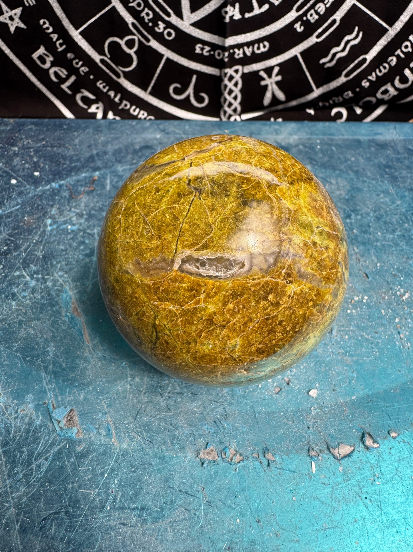 Green Opal Sphere From Madagascar 485 grams 7.5 cm 
DRZ4#7