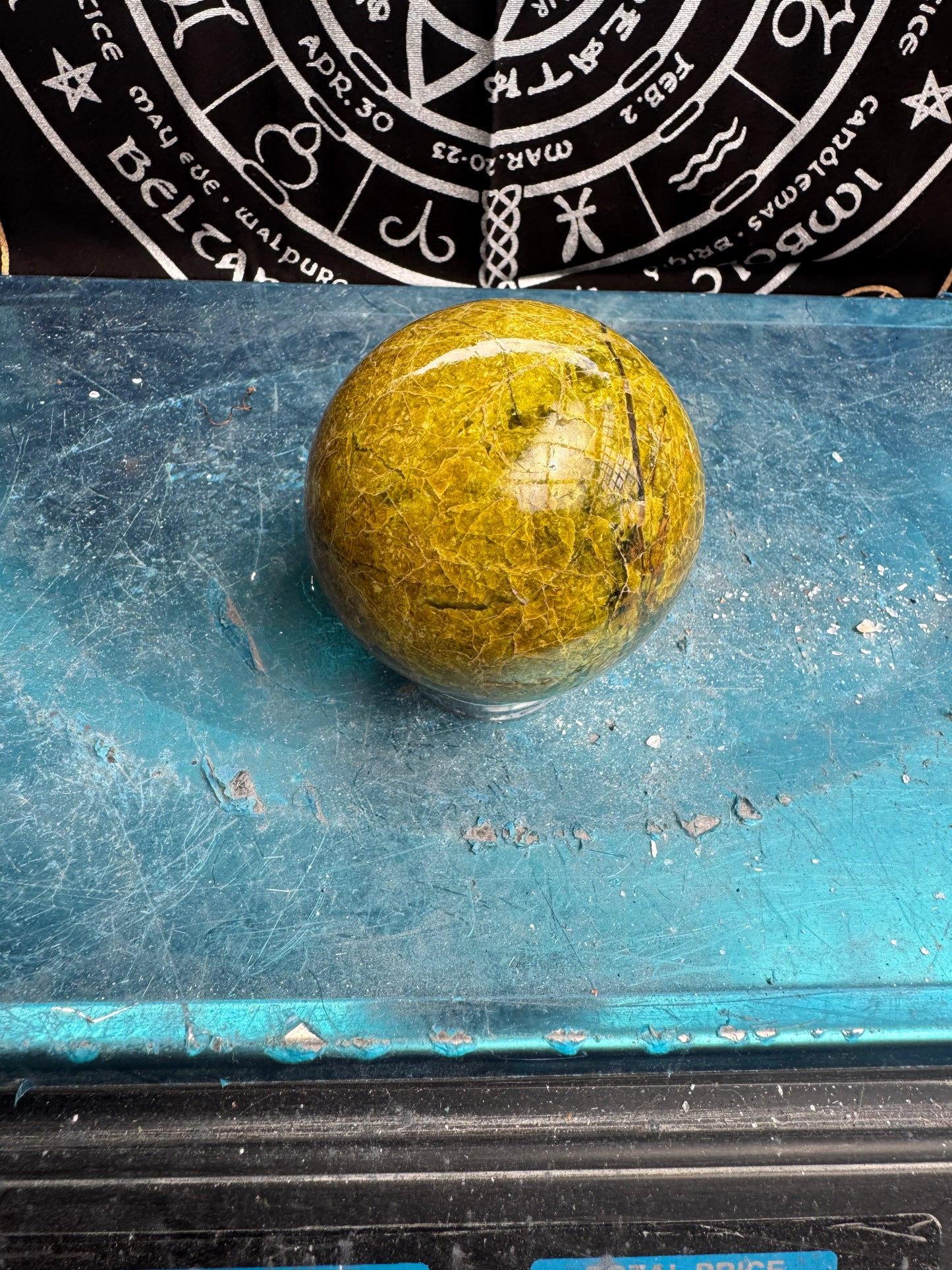 Green Opal Sphere From Madagascar 485 grams 7.5 cm 
DRZ4#7