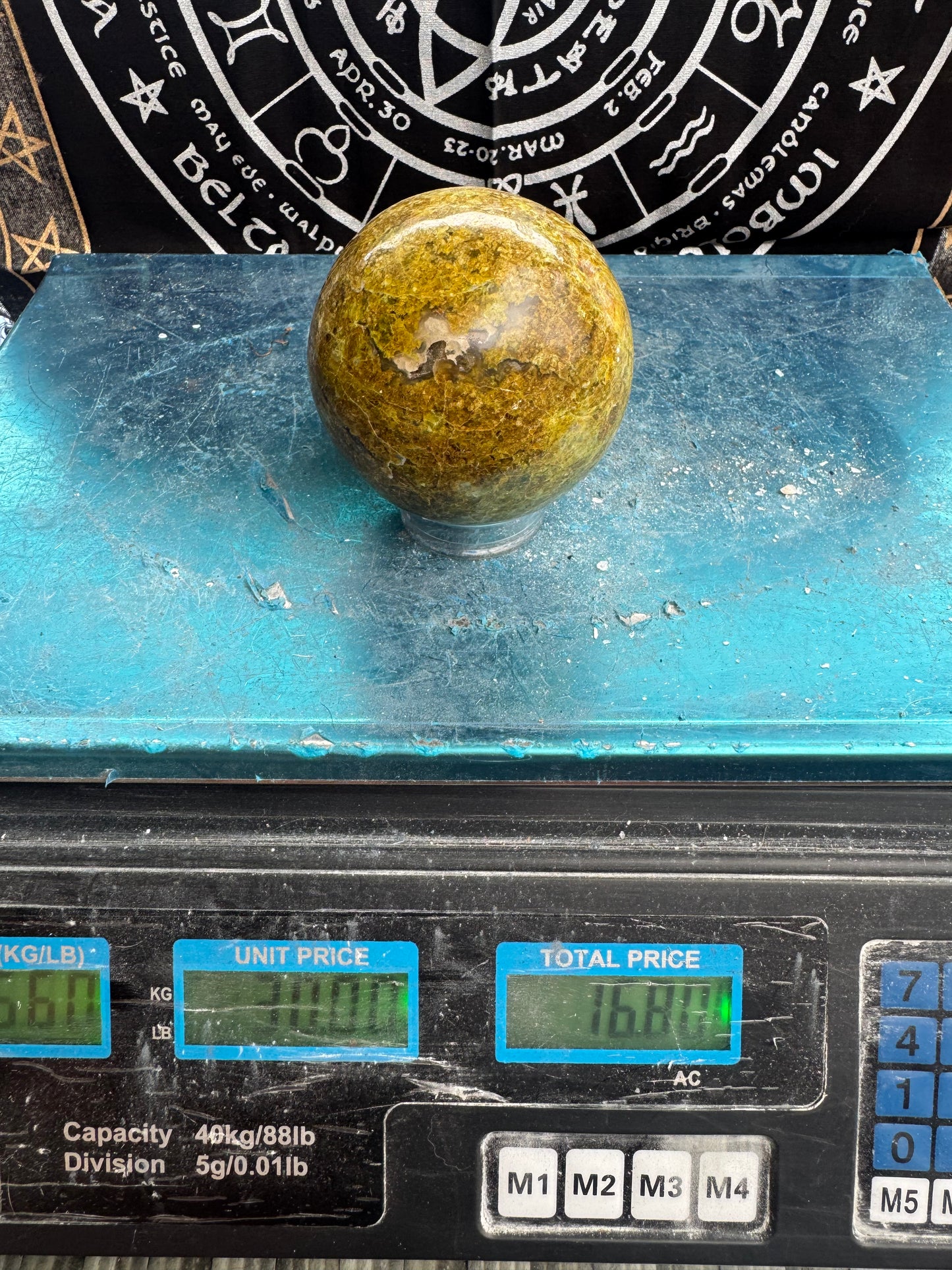 Green Opal Sphere From Madagascar 560 grams 7.8 cm 
DRZ4#9
