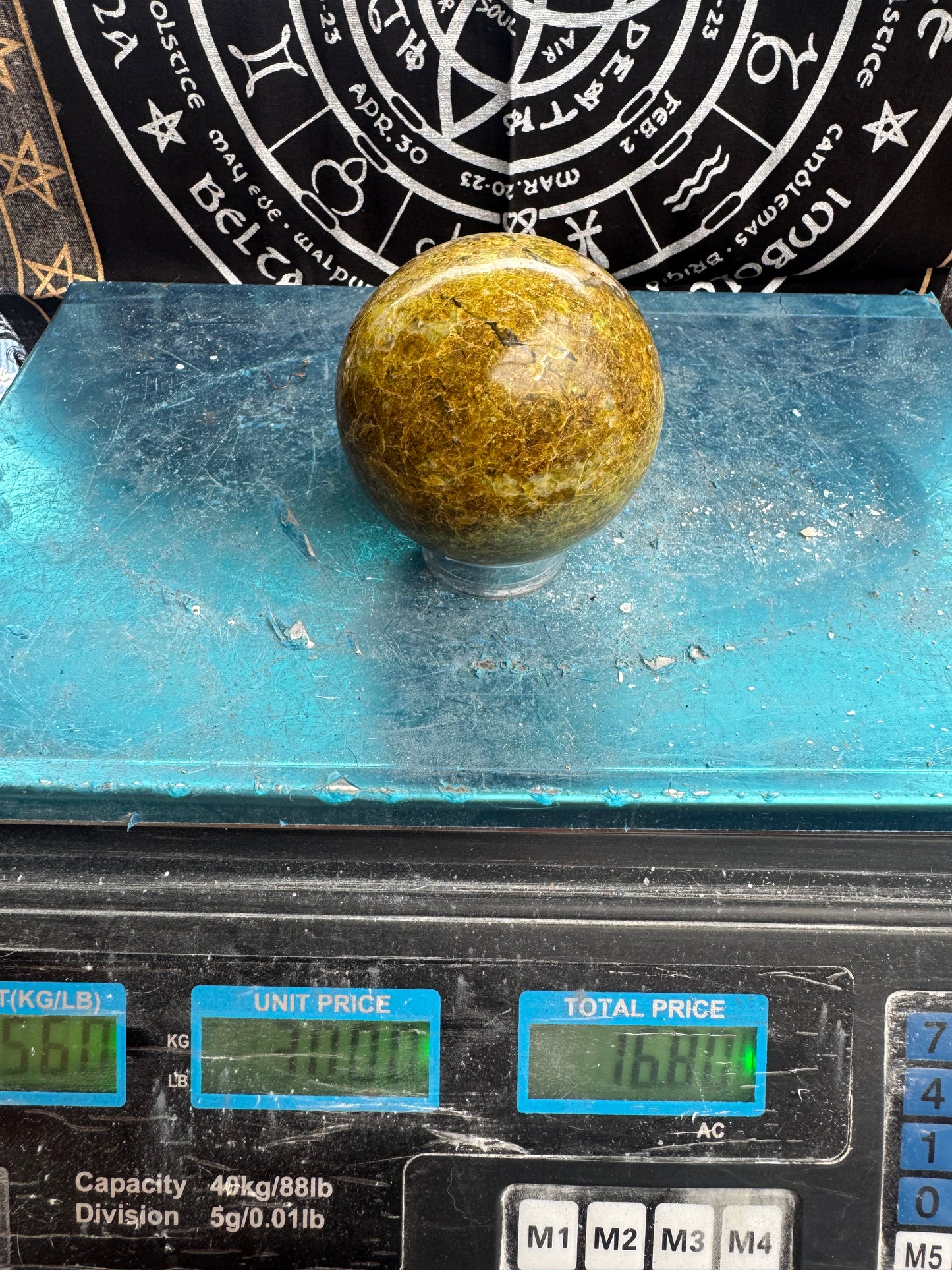 Green Opal Sphere From Madagascar 560 grams 7.8 cm 
DRZ4#9