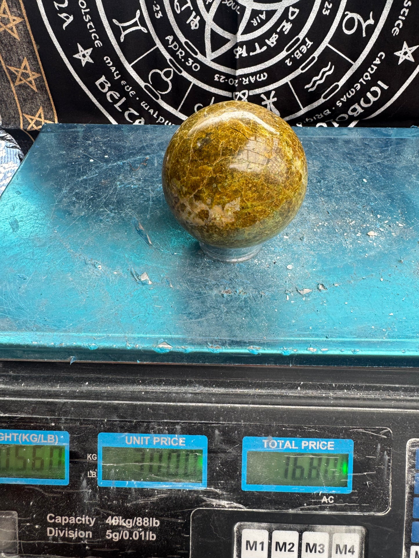 Green Opal Sphere From Madagascar 560 grams 7.8 cm 
DRZ4#9