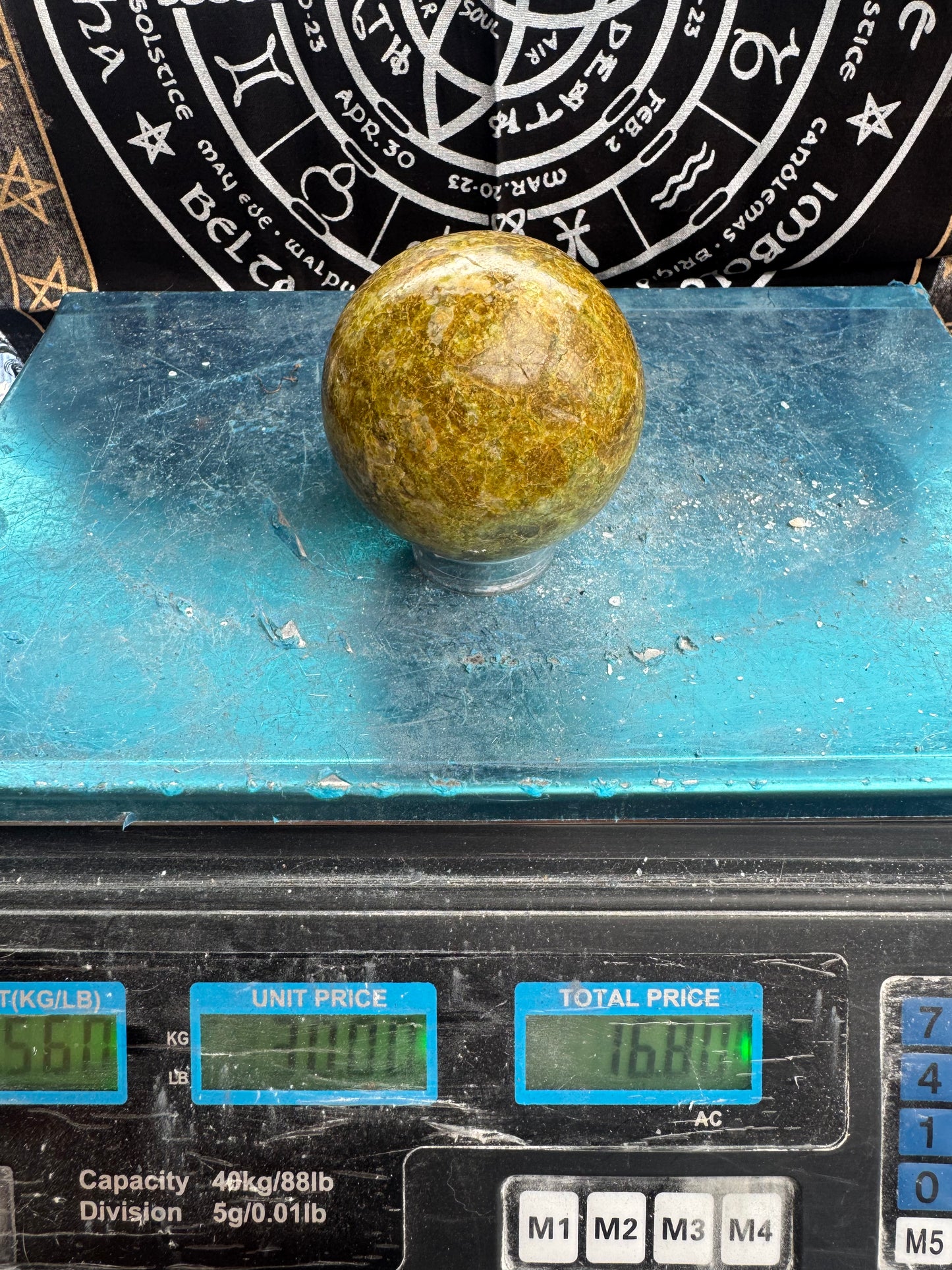 Green Opal Sphere From Madagascar 560 grams 7.8 cm 
DRZ4#9