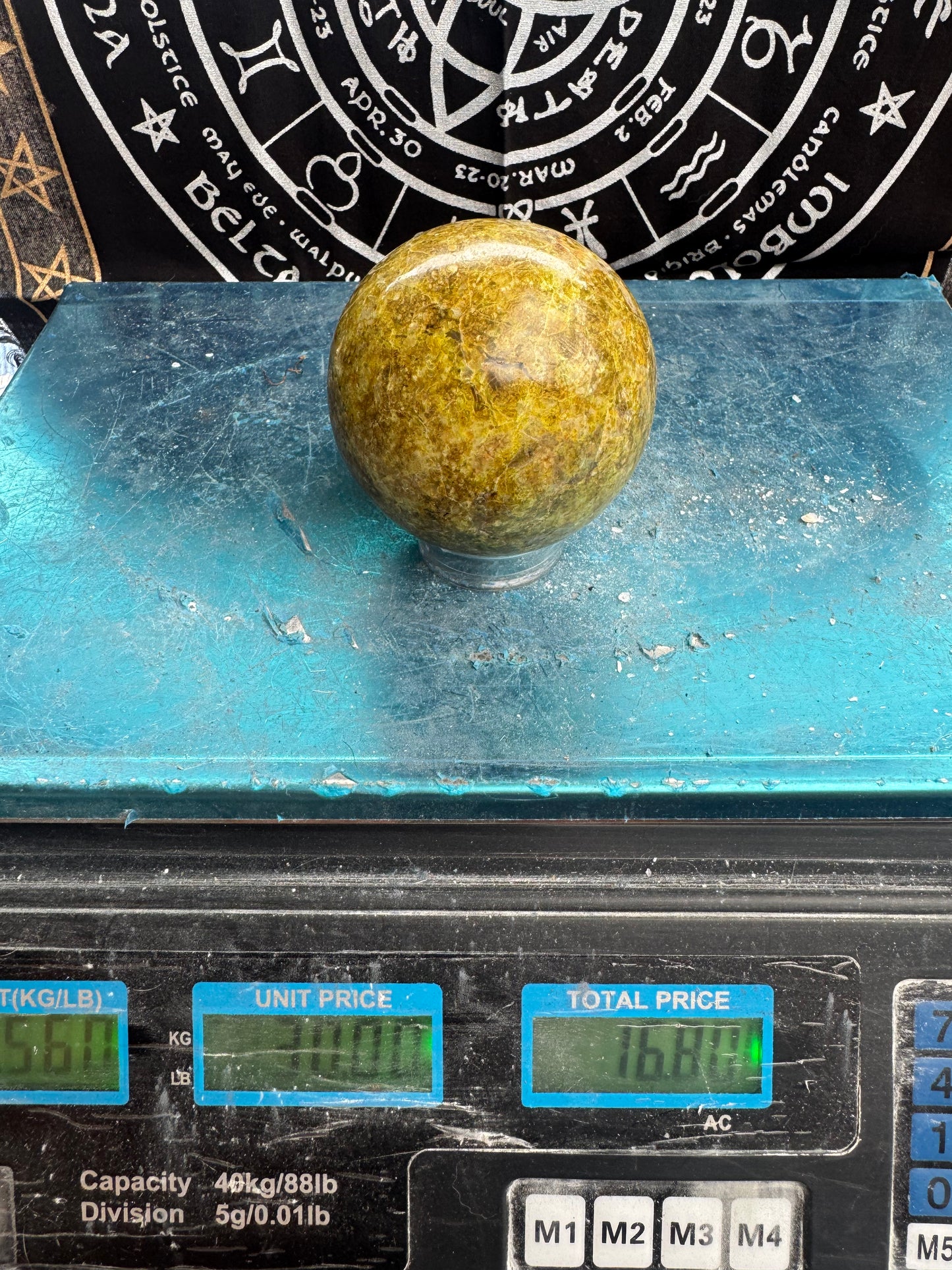 Green Opal Sphere From Madagascar 560 grams 7.8 cm 
DRZ4#9