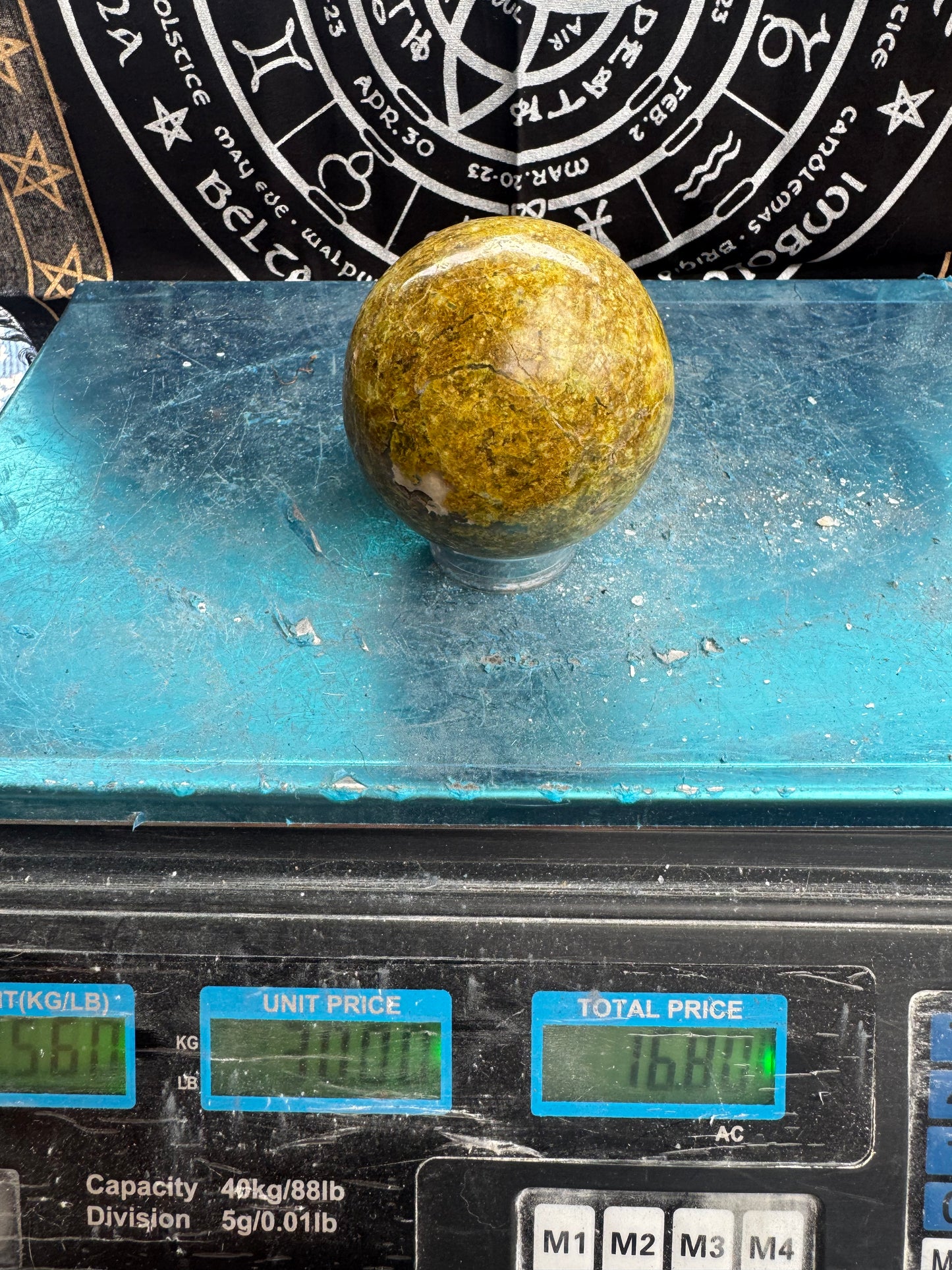 Green Opal Sphere From Madagascar 560 grams 7.8 cm 
DRZ4#9