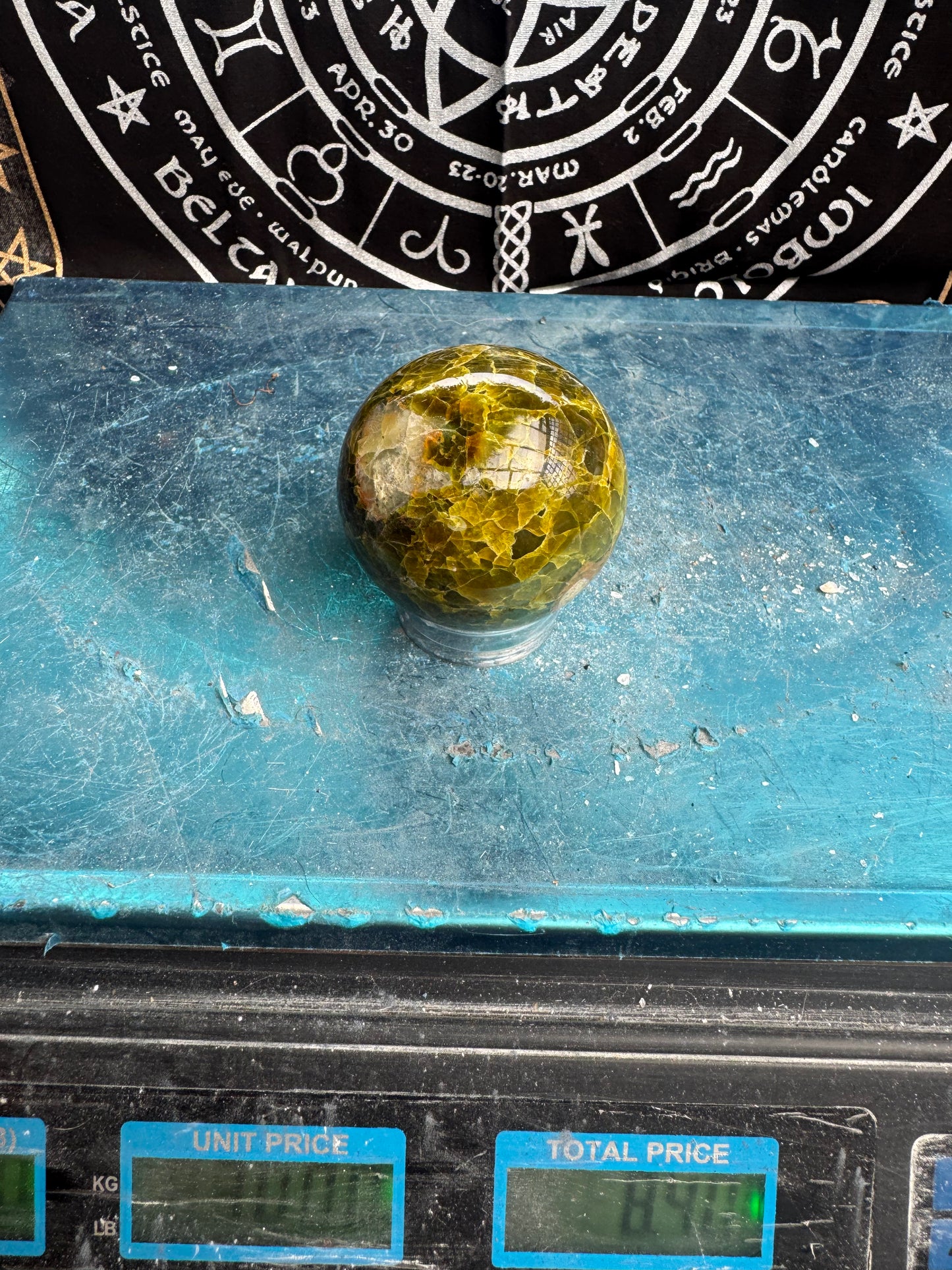 Green Opal Sphere From Madagascar 280 grams 6.2 cm 
DRZ4#10