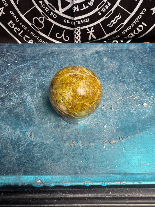 Green Opal Sphere From Madagascar 225 grams 5.5 cm 
DRZ4#11