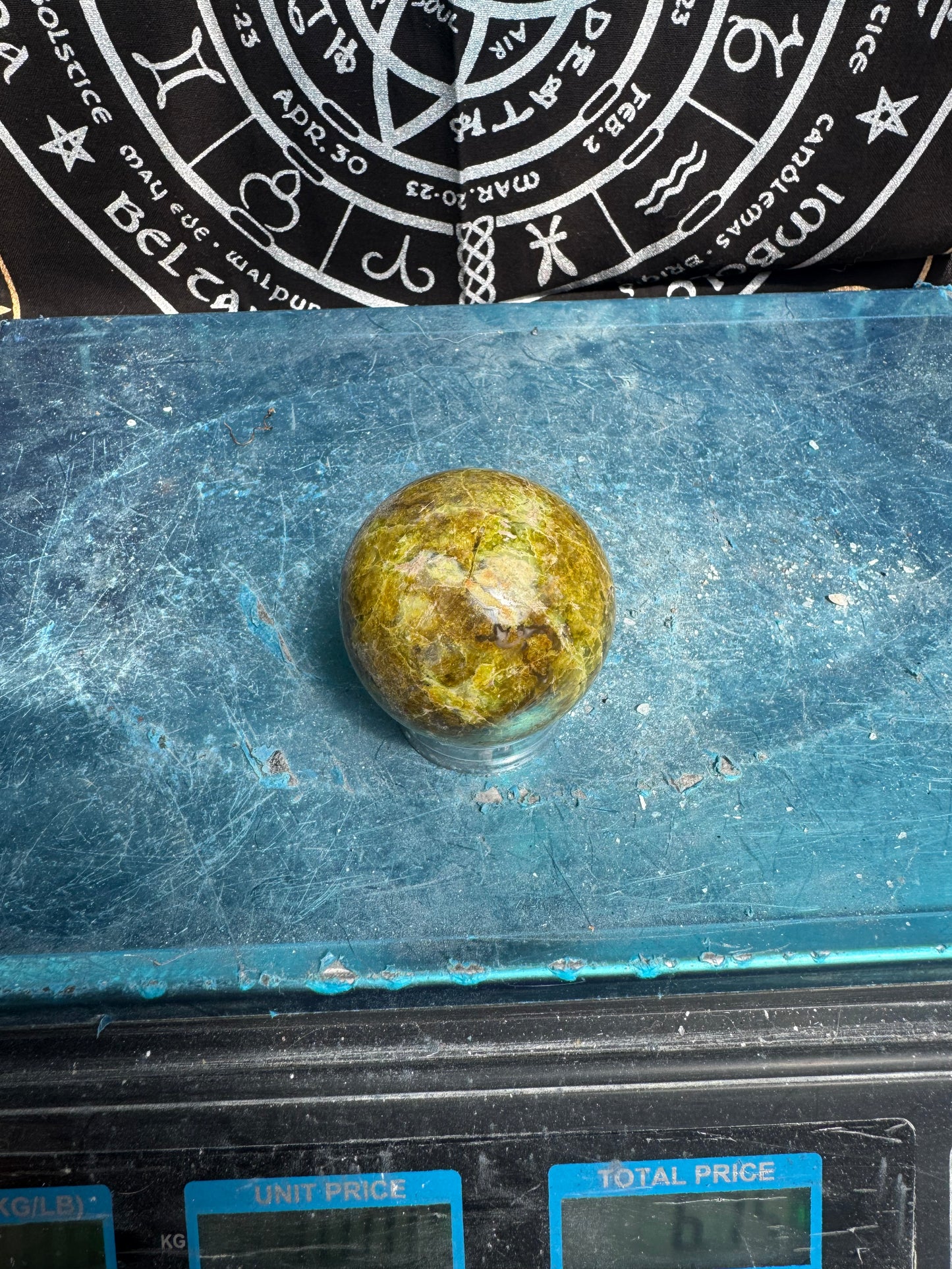 Green Opal Sphere From Madagascar 225 grams 5.5 cm 
DRZ4#11