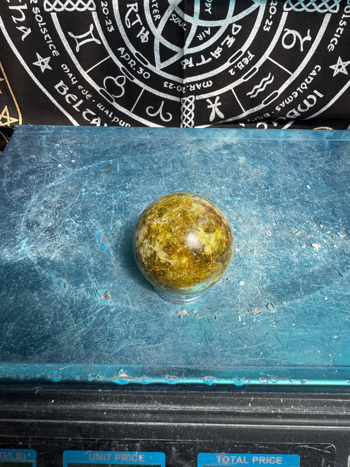Green Opal Sphere From Madagascar 225 grams 5.5 cm 
DRZ4#11