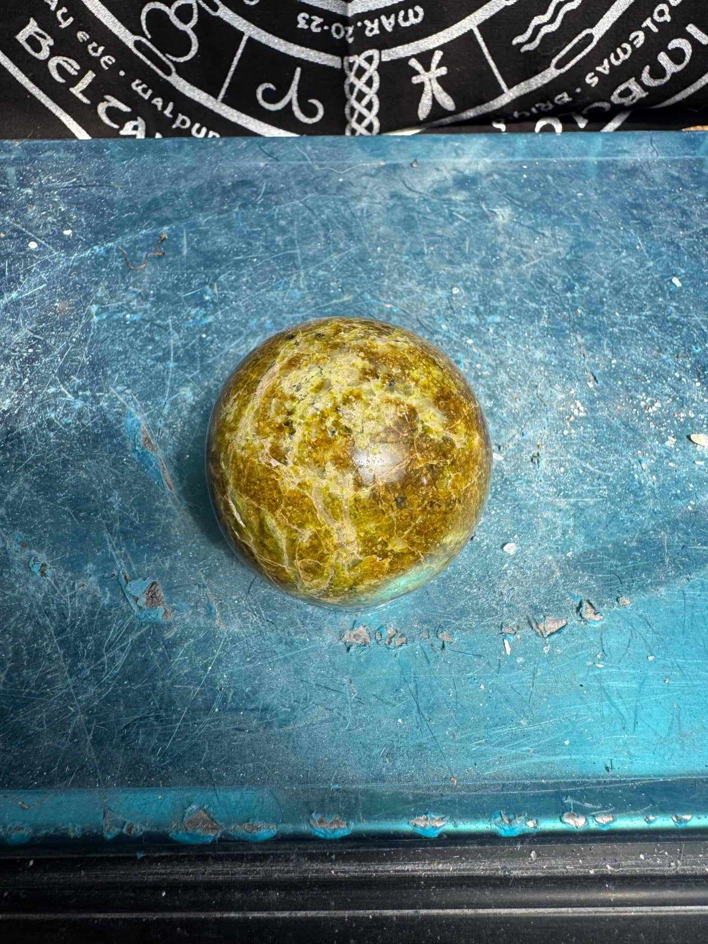 Green Opal Sphere From Madagascar 225 grams 5.5 cm 
DRZ4#11