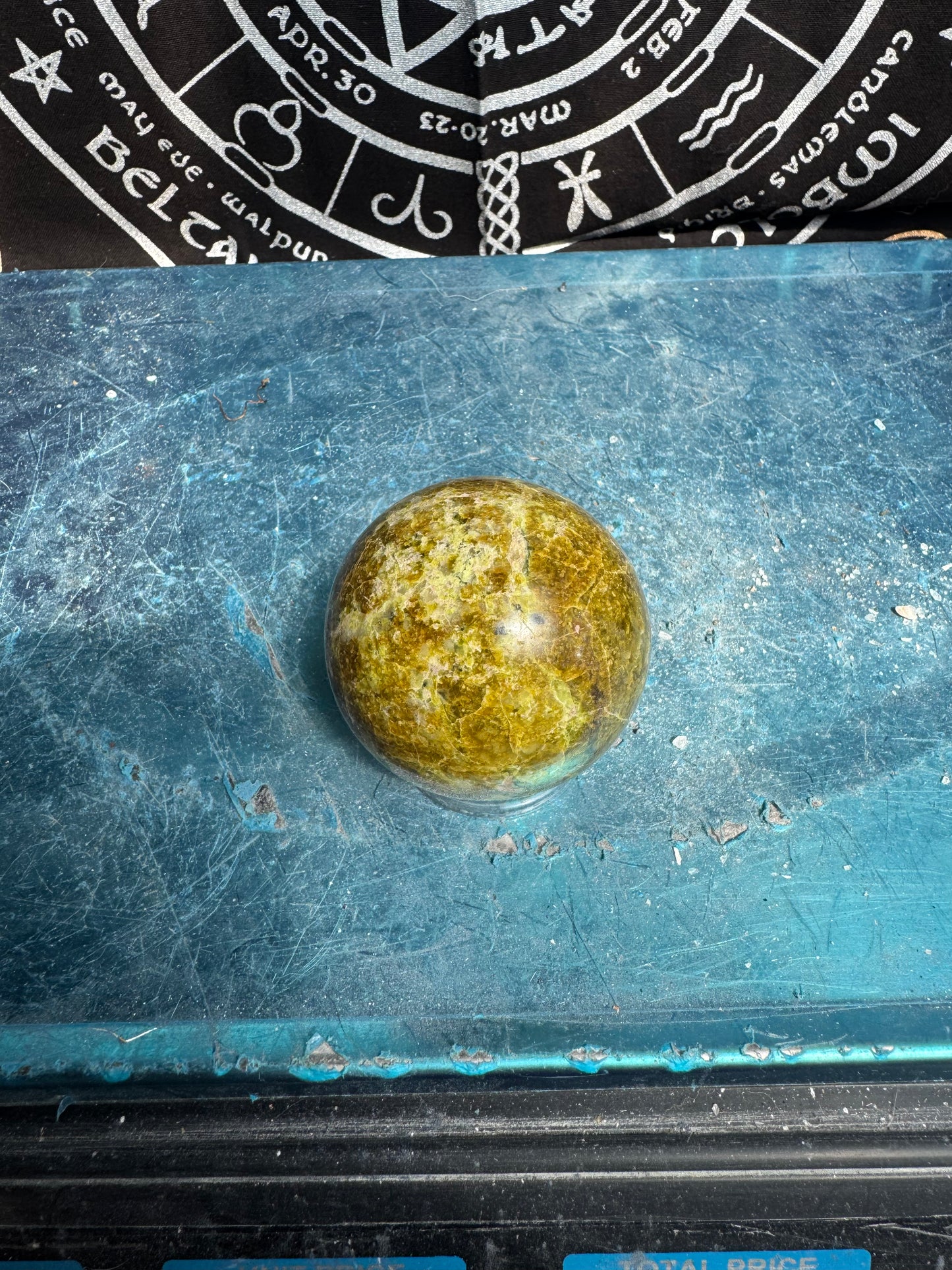 Green Opal Sphere From Madagascar 225 grams 5.5 cm 
DRZ4#11