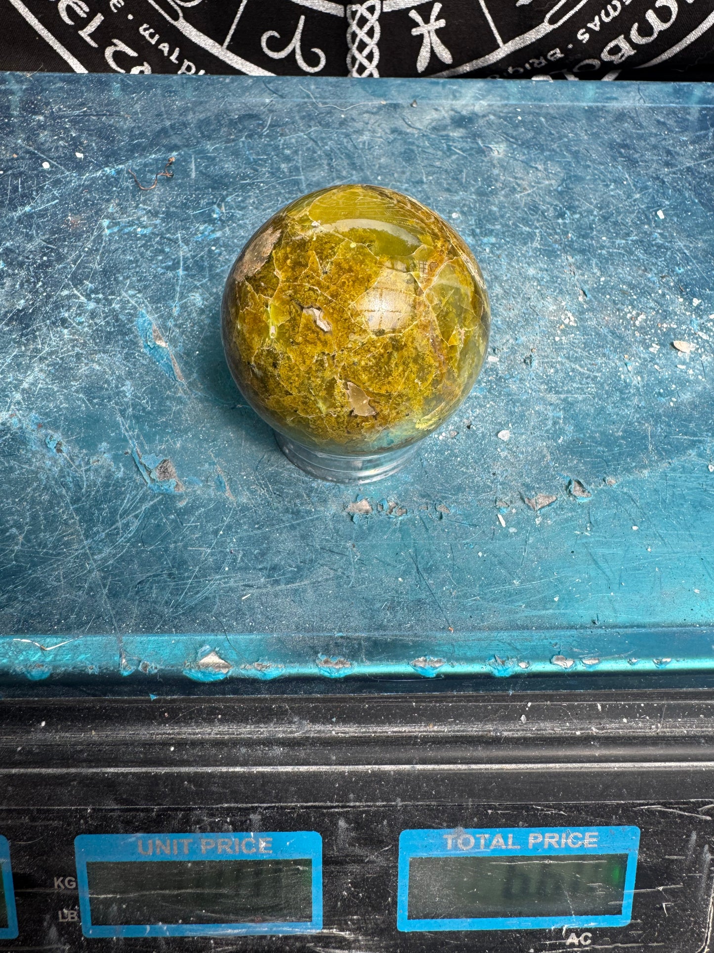 Green Opal Sphere From Madagascar 215 grams 5.5 cm 
DRZ4#12