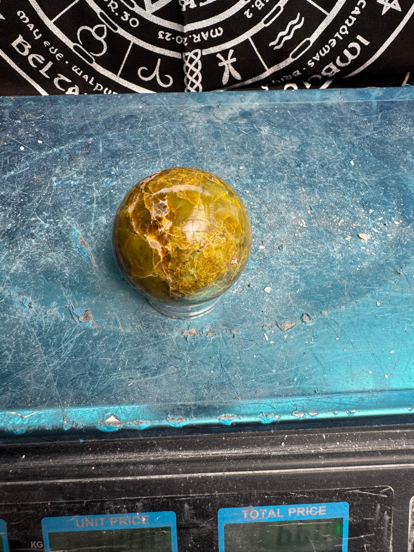 Green Opal Sphere From Madagascar 215 grams 5.5 cm 
DRZ4#12