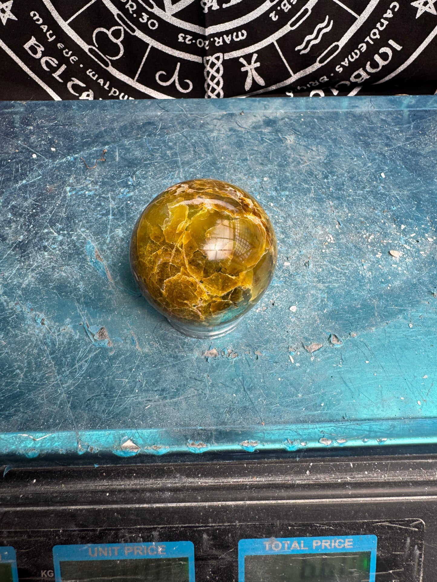 Green Opal Sphere From Madagascar 215 grams 5.5 cm 
DRZ4#12