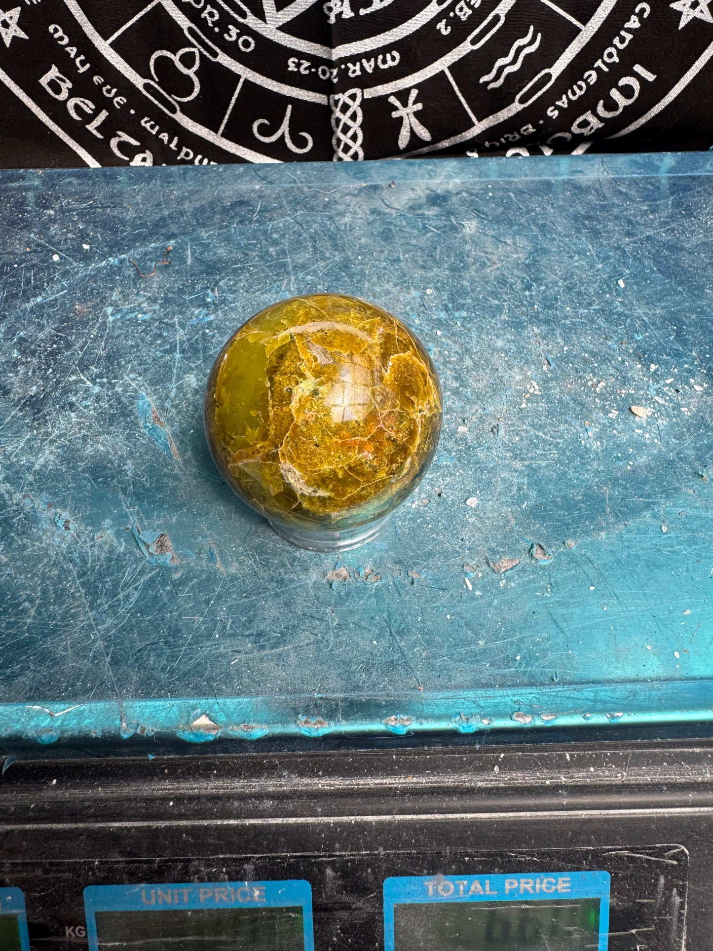 Green Opal Sphere From Madagascar 215 grams 5.5 cm 
DRZ4#12