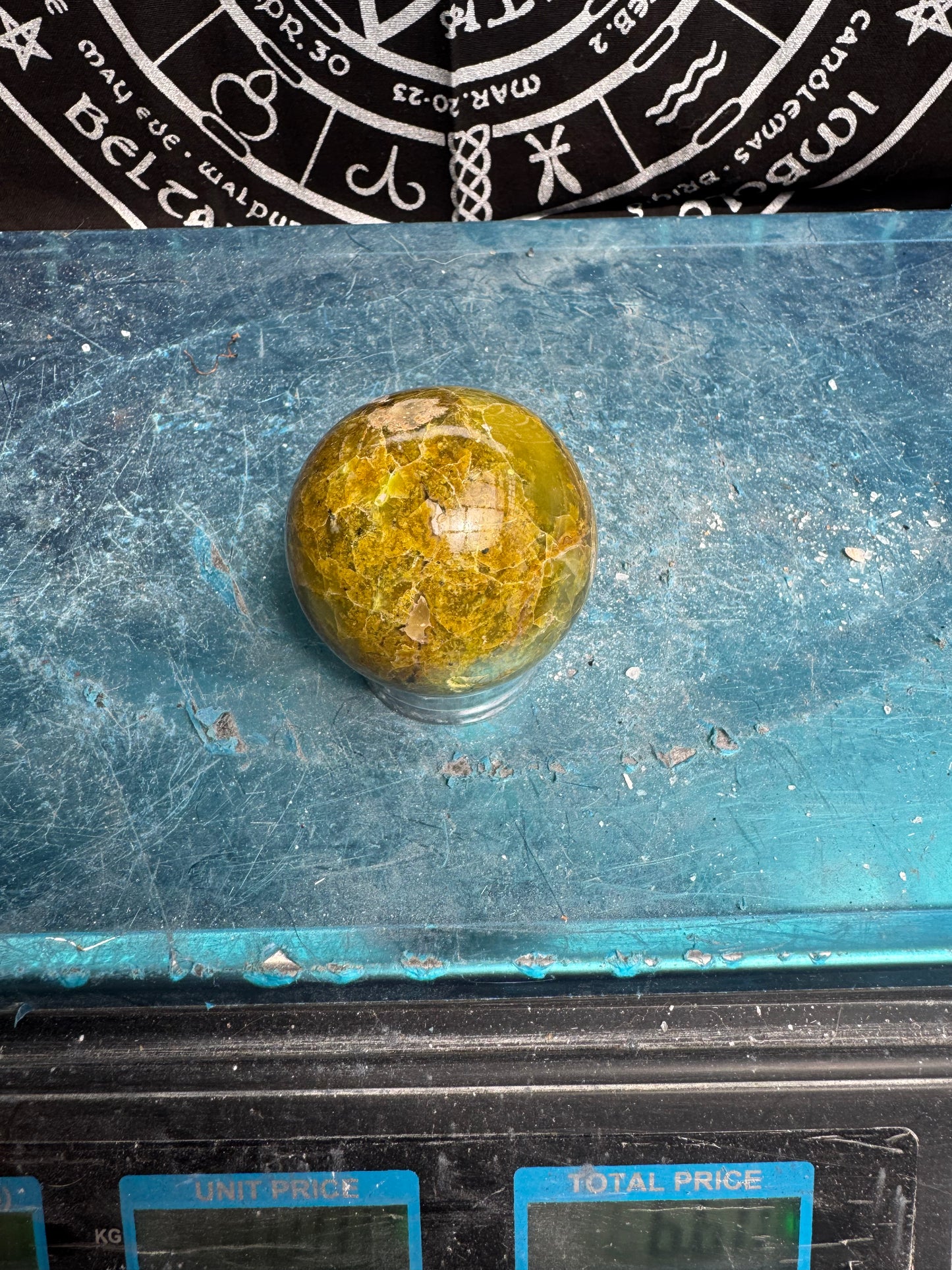 Green Opal Sphere From Madagascar 215 grams 5.5 cm 
DRZ4#12