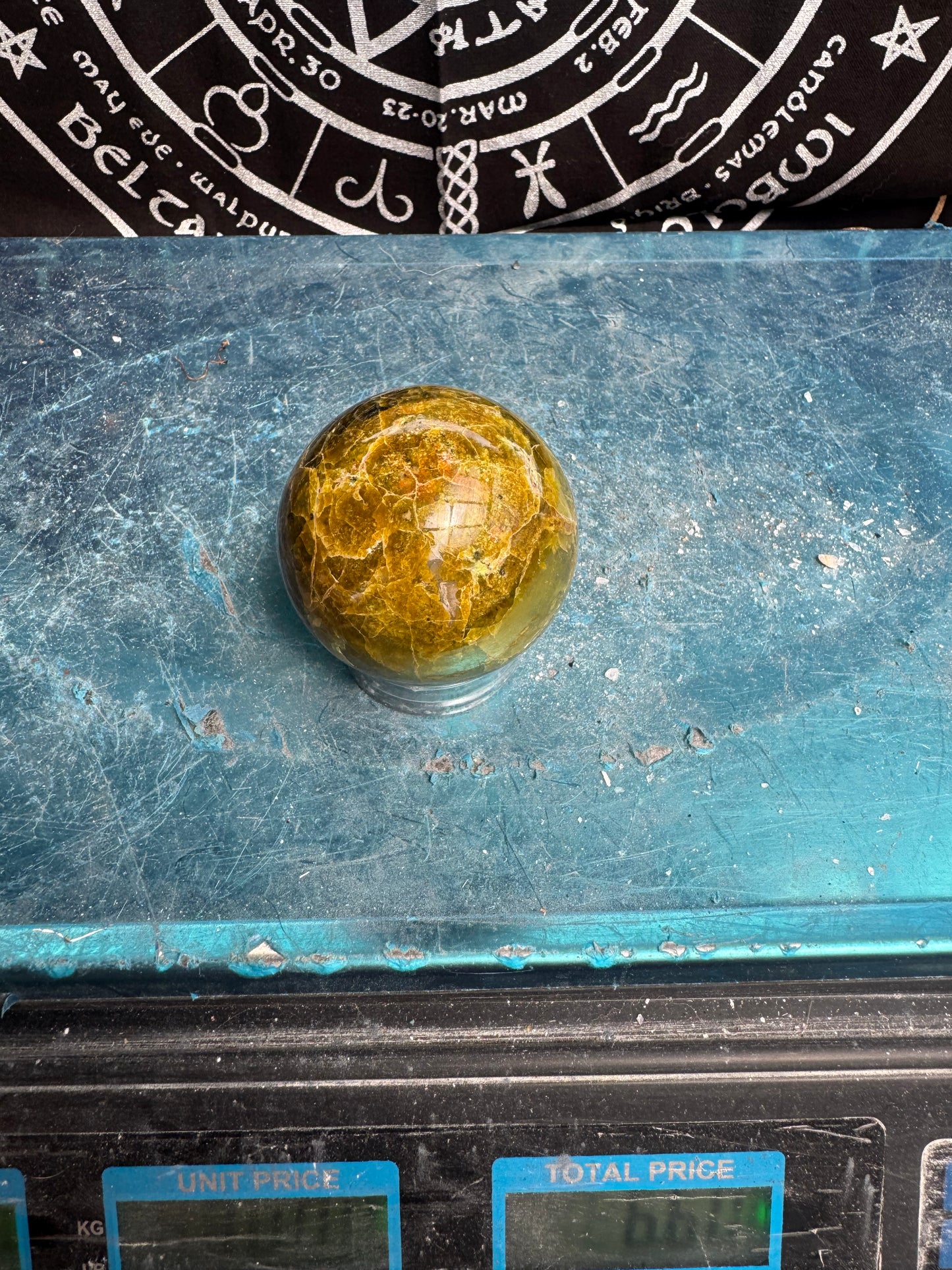 Green Opal Sphere From Madagascar 215 grams 5.5 cm 
DRZ4#12