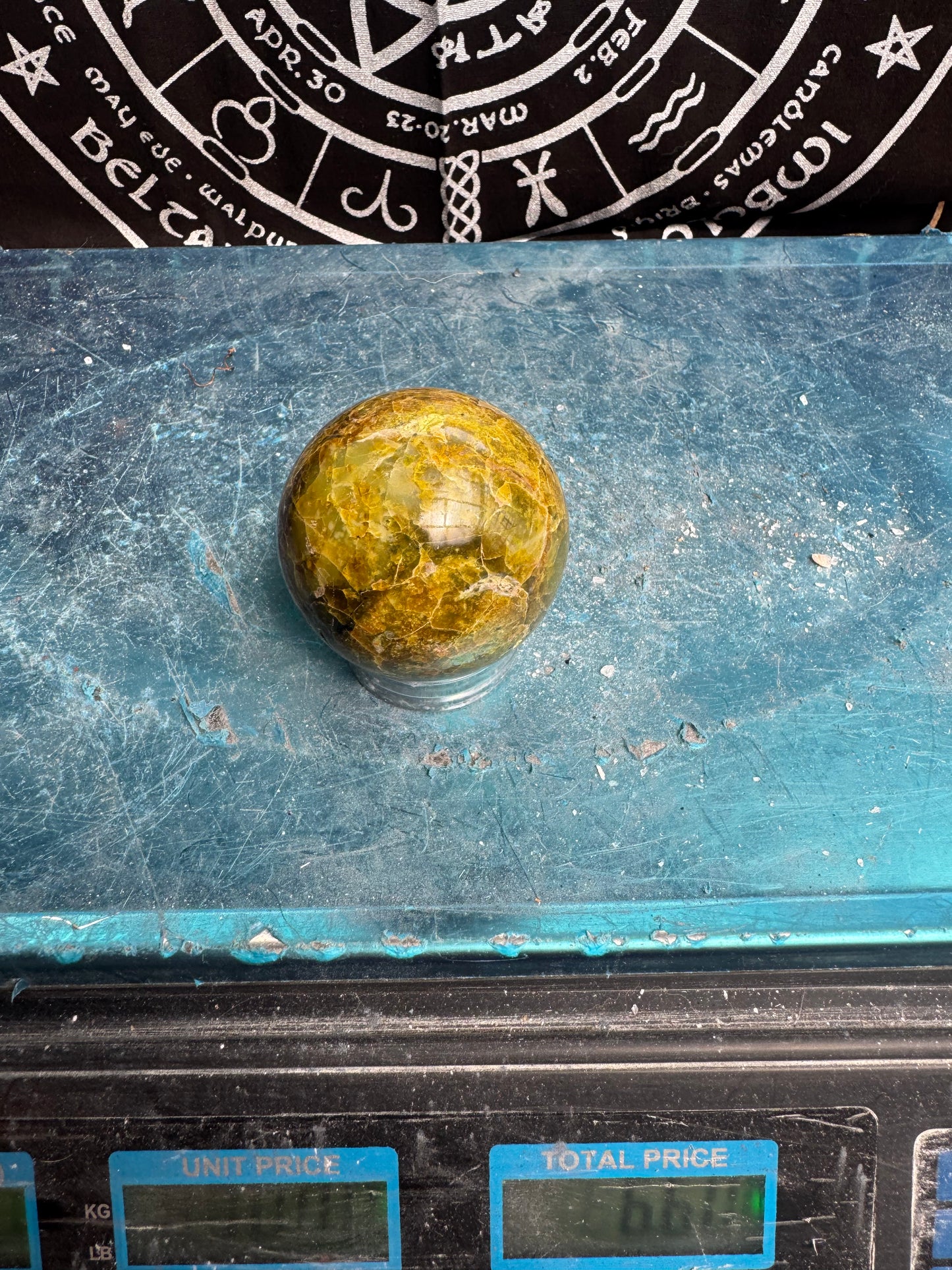 Green Opal Sphere From Madagascar 215 grams 5.5 cm 
DRZ4#12